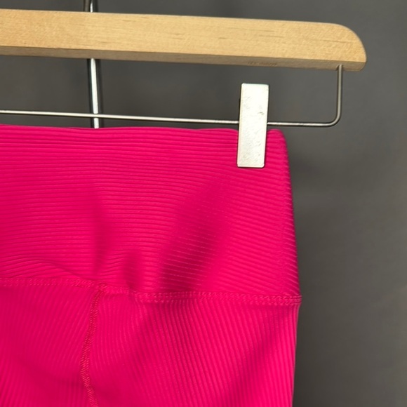 Year of Ours High-Waisted Lace-Up Football Leggings Ribbed Hot Pink XS - Picture 10 of 12